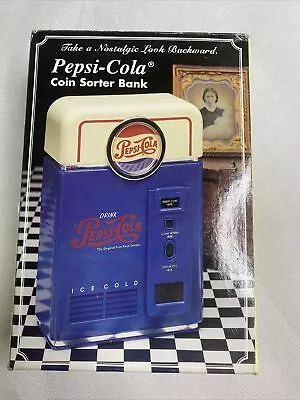 Nostalgic Pepsi Cola Coin Sorter Bank W/Original Box & Packaging 1996 Vintage • $14