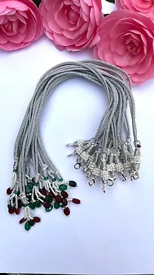 Silver Adjustable Necklace Thread Cord With Lobster Clasps Zari Dori Jewellery • £5.99