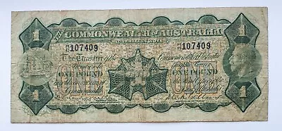 1923 Australia Banknote One Pound £1 - Miller/Collins R23b • $850