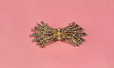 Vintage Mimi Di N Pearl Of Wheat Interlocking Belt Buckle Gold Tone • $34.99