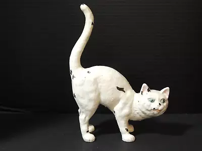 Vintage Art Cast Iron Hunched Back Cat Kitten Doorstop By Hubley • $84.50