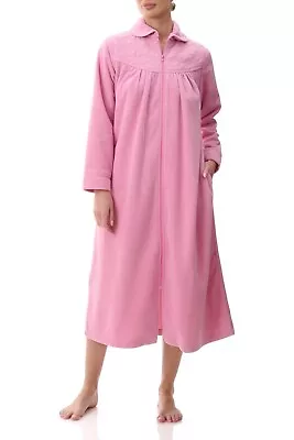 Ladies Givoni Pink Mid Length Zip Dressing Gown Bath Robe (GB76) • £49.60