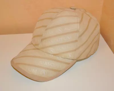 Aquascutum Vintage Men's Beige Monogram Logo Baseball Cap Hat One Size RARE • £175