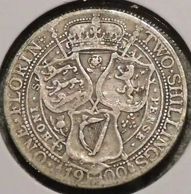 British Silver Florin - 1900 - Queen Victoria • $16