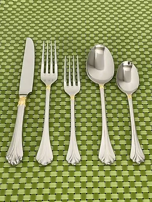 Mikasa LYONS Stainless Gold Accent 18/8 Glossy Japan Flatware SMART CHOICE B12VG • $6.50