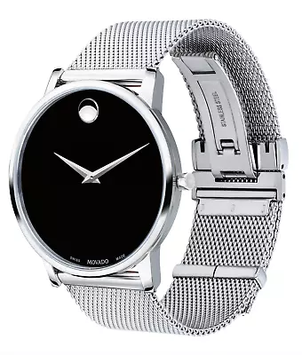 Movado 0607219 Museum Classic Black Dial Stainless Steel Swiss Watch 40 Mm New • $429.90