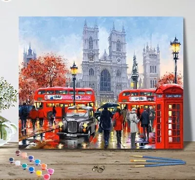 Premium Paint By Numbers Kits Oil Painting On 40x50 Canvas Safe Paint Art Kit • £8.99