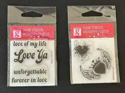 Lot Of 2 Packages (G) Valentine-Heart-Love Clear Stamps Studio G Great Designs!! • $5