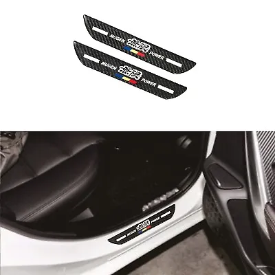 2Pcs JDM Mugen B Carbon Fiber Car Door Scuff Sill Cover Panel Step Protector  • $13.88