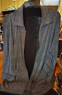 VIKKI VI BLACK Open Front Lined Jacket Cardigan SZ 2X VG CONDITION • $22