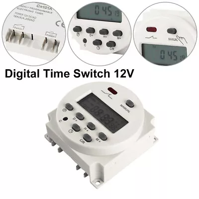 DC12V/24V AC220V Timer Switch Digital LCD Power Programmable Control Time Relay • £9.53