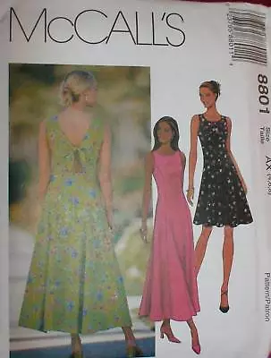 8801 McCalls Pattern Misses Sundress UNCUT SEWING Summer Spring Cottagecore OOP • $4.89