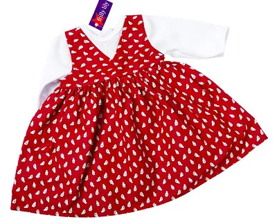 Red Chick Pinafore Style Dress For Small My Little Baby Born From Frilly Lily • £10