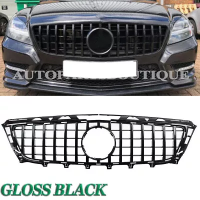 Glossy Black Front Grille GTR Style For Mercedes Benz W218 CLS350 CLS550 2011-14 • $179.89