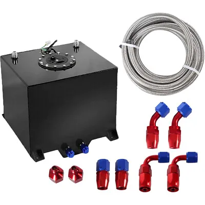 10 Gallon Aluminum Fuel Cell Gas Tank+Cap+Level Sender+Nylon Fuel Line Kits • $119.28