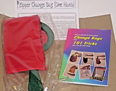  ON SALE  One Hand Zippered Change Bag W/BOOK - Stage/Kids Magic Trick Prop • £15.20