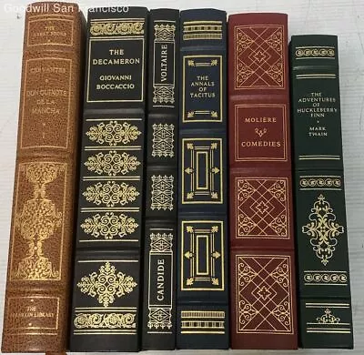 Lot Of 6 Franklin Library Books Mark Twain Voltaire Cervantes Boccaccio • $29.99