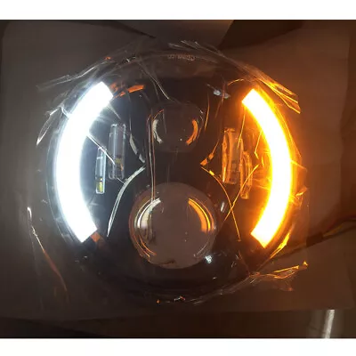 LED Headlight Fit For Harley Motorcycle 7  Round Motorcycle Driving Light DRL • $61.99