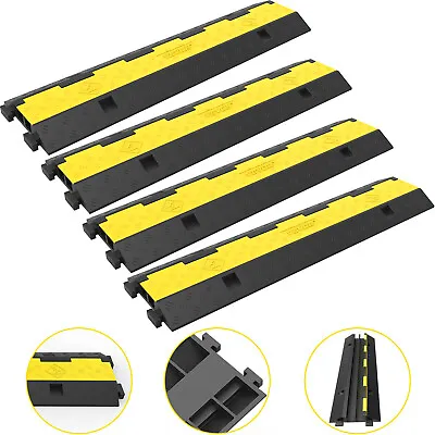 VEVOR Speed Bump Cable Protector Ramp 4PCS 2-Cable Rubber 40 X9.7 X2  Cord Guard • £52.79