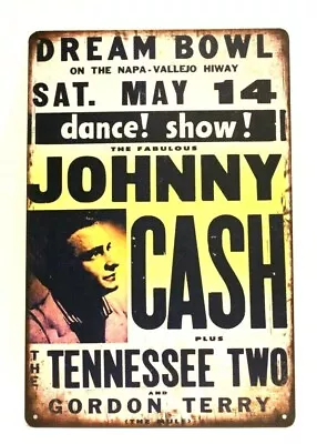 Johnny Cash Live In Concert Tin Poster Sign Man Cave Vintage Ad Style Xz • $7.77