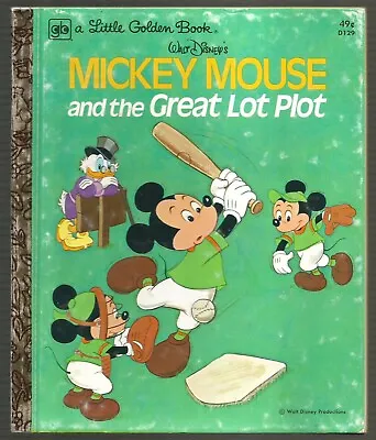 Vintage Little Golden Book MICKEY MOUSE And The Great Lot Plot BASEBALL 1st Ed • £8.03