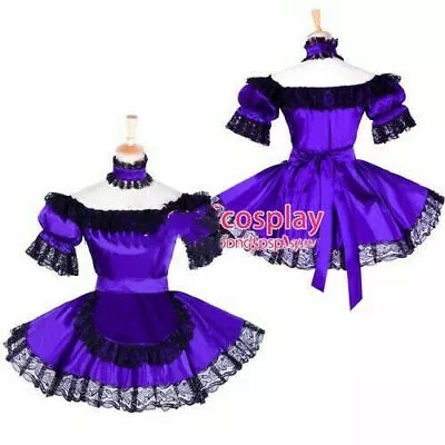 Sissy Maid Satin Dress Cosplay Costume Tailor-made@ • $19.79