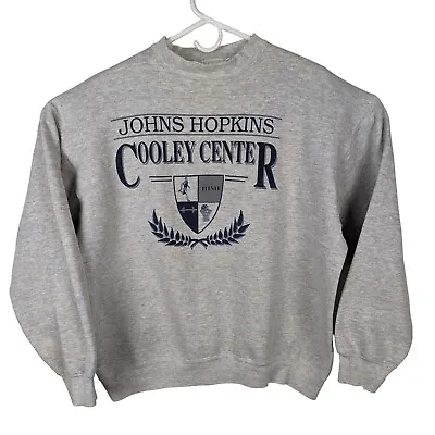 Vtg 90s Johns Hopkins University Cooley Center Gym Gray Pullover Sweater Mens XL • $39.95