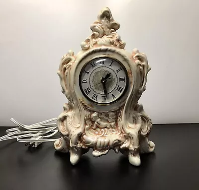 NARCO Germany German Clock Mantel Shelf White Pearl Gold Lanshire Movement • $49.99