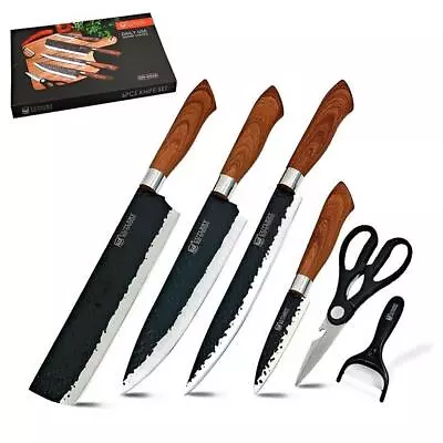 Kitchen Knife Set Chef Knives Stainless Steel Nonstick 6 Pieces Scissor Gift Box • $28.70