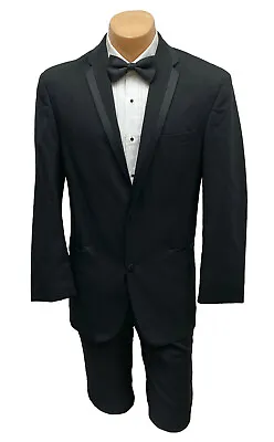 $19.95 • Buy Boys Perry Ellis Black Tuxedo With Pants White Tie Wedding Ring Bearer Size 8