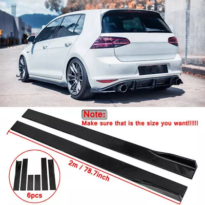 $68.12 • Buy For VW Golf MK6 MK7 MK7.5 GTI R Side Skirt Rocker Panel Extensions Lip 78.7''