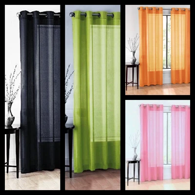 $8 • Buy 2pc Solid Sheer Indoor Panel 8 Grommets Window Curtain Versatile Ruby See Thru