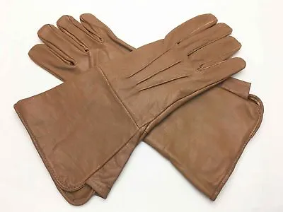 Saddle Brown Leather Gauntlet Gloves  • $28