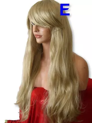 Sandy Blonde Natural Straight Extra Long Full Fringe Wig For Women Lady UK E20 • £12.99