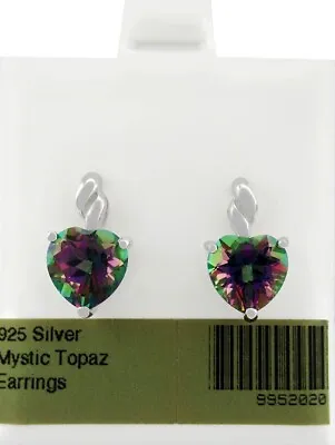 LAB CREATED 6.84 Cts MYSTIC TOPAZ EARRING .925 STERLING SILVER - New With Tag • $0.99