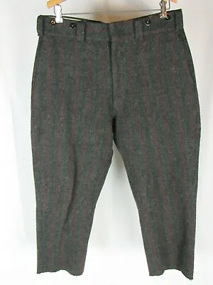 Vtg Woolrich 1990 Heavy Wool Malone Plaid Pant Measure 35.5 X 25 Trouser Hunting • $24.99