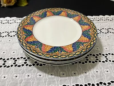 Set Of 4 Mikasa  Sao Paulo  Floral Mosaic Salad Plates 8 1/2  • $50