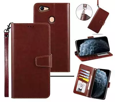 $7.95 • Buy Oppo A73 A75 F5 Pu Leather Wallet Case Cowhide Finish Lanyard