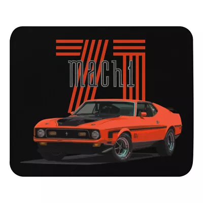 1971 Mach 1 Mustang Orange Muscle Car Custom Art Mouse Pad • $21.69