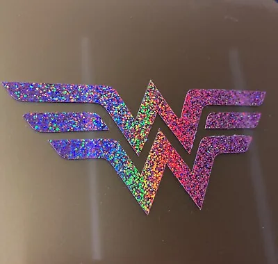£9.99 • Buy Wonder Woman Decals Wall Decor Glittery Rainbow Vinyl Stickers Kids Bedroom