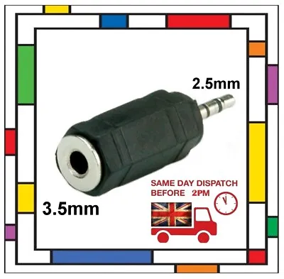 £3.59 • Buy 2.5mm MALE To 3.5mm FEMALE AUX JACK PLUG AUDIO STEREO CONNECTOR ADAPTER ADAPTOR
