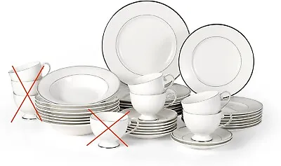 Mikasa H1321 Cameo Platinum 36-Piece Porcelain Dinnerware Set • $501.60