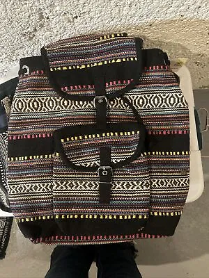 NWOT Mexican Blanket Multicolor Woven Backpack Hippie Boho Festival Bag • $12