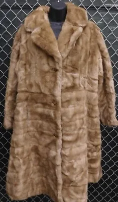 Vintage Tissavel France Faux Fur Coat Tan Beige Oversized Jacket One Size • $99