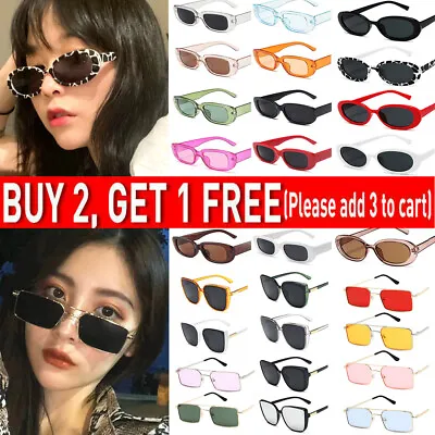 $5.82 • Buy Vintage Women Small Rectangle Sunglasses Classic Designer Shades Glasses Eyewear