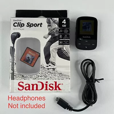 SanDisk Sansa Clip Sport 4GB Clip MP3 Player Music Radio Tested & Works • $25