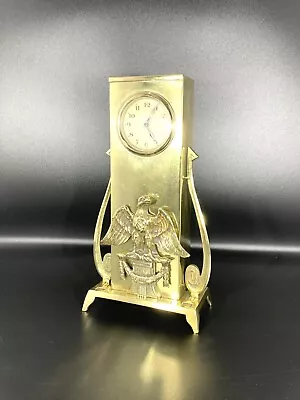 Fabulous Imperial German Brass 3 Day Art Nouveau Clock By H.A.C (c.1900-1920) • £225