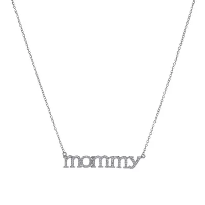 Sterling Silver Mommy Necklace Cubic Zirconias Gold Mommy Necklace N500547 • $36