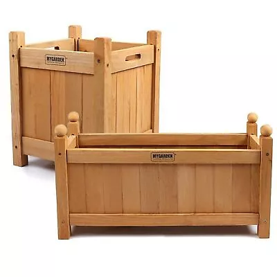 £18.95 • Buy Wooden Garden Planters Flower Plant Pot Window Box Raised Bed Basket Ornamental