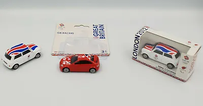 2012 London Olympics : 2 X Mini & 1 X Red Saloon Car Die Cast Models (drmp) • £16